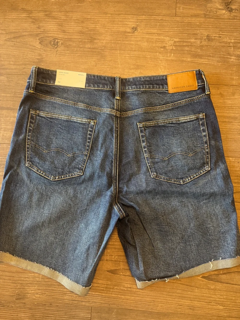 American Eagle Outfitters Distressed Dark Blue Denim Shorts